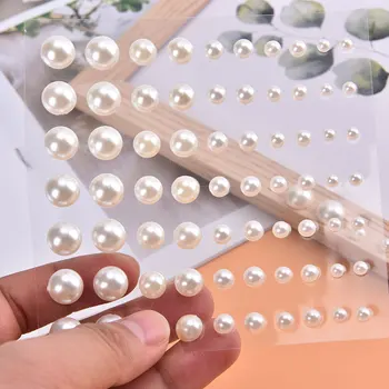 1 лист пластиковых полукруглых перламутровых декоративных наклеек для поделок, нейл-арта своими руками