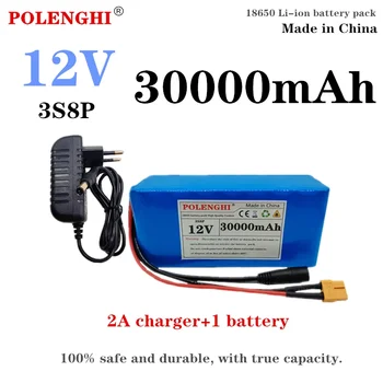 100% истинная емкость 3s8p 18650 аккумуляторная батарея 12v 30Ah 18650 литиевая батарея защитная плата 30000 мАч для инверторной шахтерской лампы + BMS