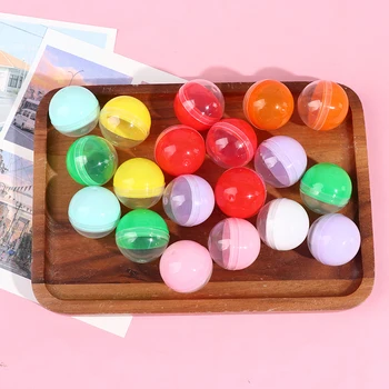 100шт пластиковых пустых капсул для продажи игрушек, наполовину прозрачных, наполовину цветных круглых шариков