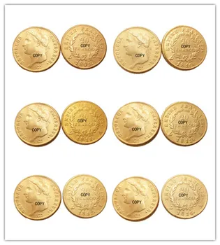 1809-1814 Годы Дополнительно Франция 20 франков Наполеон I Позолоченная Копировальная монета