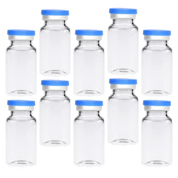 20 Шт Бутылка для воды Стеклянные бутылки для образцов, Контейнеры для жидкости для экспериментов, Прозрачный Флакон, Стерильная крышка для Флаконов
