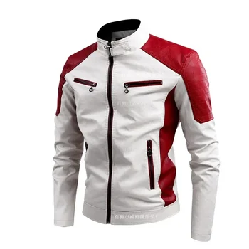 2023 Зимняя куртка Мужская Утолщенная теплая куртка на молнии, Высококачественная мужская куртка с несколькими карманами, повседневные мотоциклетные куртки из искусственной кожи