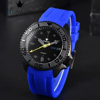 2023 Новые Мужские часы серии OUMASHI 007 С Синим Ремешком, Высококачественный Автоматический механизм NH36, Нержавеющая Сталь, Водонепроницаемый