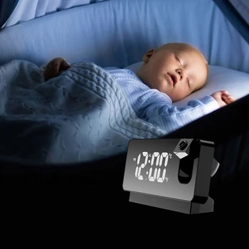 2023 НОВЫЙ светодиодный цифровой проекционный будильник, Настольный электронный будильник с проекционным проектором времени, Прикроватные часы для спальни