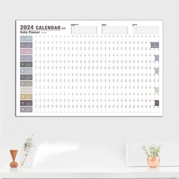 2024 Календарный месяц для просмотра настенного планировщика Календарь на 2024 год Ежемесячный календарь, Семейный Домашний планировщик Толстый Ежемесячный Настенный календарь