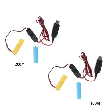 2024 Новый кабель USB-DC для батареи типа АА, кабель питания USB с переключателем Замените 2 батарейки типа АА для светодиодной ленты
