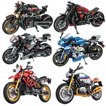 2024 Современная Высокотехнологичная Техника Moto Suzuki GSX250r Rush1000 Мотоциклы Dirt Bike Модель Строительных Блоков Наборы Кирпичных Детских Игрушек Подарок