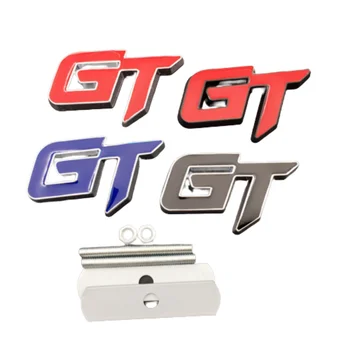 3D Металлические буквы GT Эмблема передней решетки автомобиля, наклейка на значок заднего багажника, Аксессуары для Автостайлинга Ford Honda Toyota Audi Geely