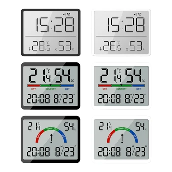 50JC Современные цифровые настенные часы с тихим будильником на батарейках, цифровой дисплей для гостиной, кухни, просты в установке