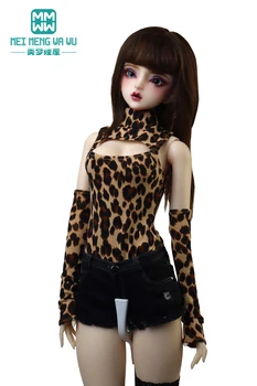 58-60 см 1/3 BJD Кукольная одежда DD SD кукла Модные комбинезоны с леопардовым принтом, куртки, джинсы, подарок для девочек