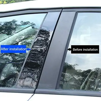 6шт для Honda Odyssey RB3/4 2009 2010 2011-2014 Глянцевая черная отделка двери автомобиля Стойки Стойки Наборы наклеек на окна Автостайлинг