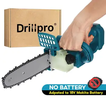 Drillpro 8-Дюймовая Портативная Аккумуляторная Цепная Пила Электрическая Бензопила Пилы Для Резки Древесины Садовые Электроинструменты для Makita 18V Battery