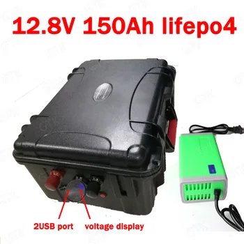 GTK водонепроницаемый Lifepo4 12,8 В 12 В 160AH литиевая батарея BMS 4S для 1200 Вт инвертор гольф-кары Лодка MPPT сабвуфер + 10A Зарядное устройство