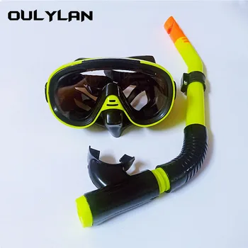 Oulylan Профессиональная Маска Для Подводного Плавания с Трубкой и Очки Для Подводного Плавания Очки Для Дайвинга Набор Легких Дыхательных Трубок Маска Для Подводного Плавания