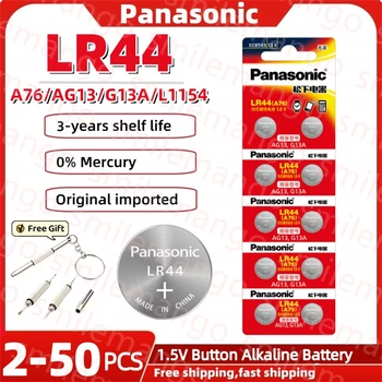 Panasonic 2-50ШТ A76 LR44 AG13 357 SR1154 SR44 LR 44 1,5 В Щелочные Батарейки Для Часов Калькулятор Игрушка Пульт Дистанционного Управления Кнопка Монета Ячейка