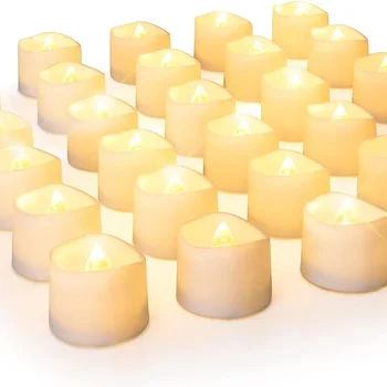 Yeahmart 12/24/36/48 шт. Беспламенные светодиодные чайные свечи Tealight, свадебные, романтические свечи, светильники для декора дня рождения, свадебной вечеринки