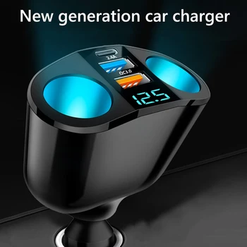 Автомобильное зарядное устройство с двумя USB-адаптерами питания 12 В-24 В Гнездо автомобильного прикуривателя C адаптером для быстрой зарядки автомобильного телефона для Huawei для Xiao Mi