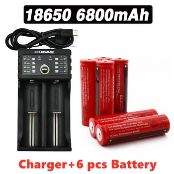 аккумулятор 18650 3,7 В литий-ионная аккумуляторная батарея для светодиодного фонарика batery litio battery + зарядное устройство