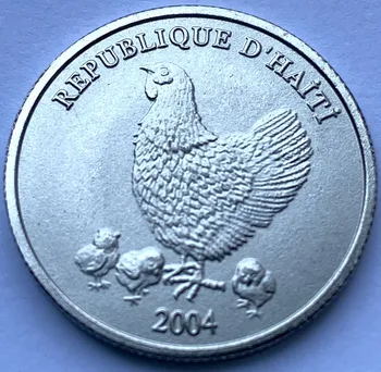 Америка 2004 Гаити 20 студенческих звуков в минуту Китайский Знак Петуха Памятная монета Иностранные монеты 24 мм