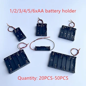 Батарейный отсек размера AA ящик для хранения AA LR6 HR6 зарядный ящик для сокровищ держатель батареи контейнер 1X 2X 3X 4X 5X 6X с проводами 20-50 шт.
