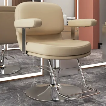 Белое вращающееся парикмахерское кресло, вращающийся табурет, Кухонное кресло для ухода за лицом, Эргономичная мебель для парикмахерской Espejos De Barberia