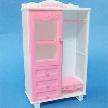 Белый 24-сантиметровый шкаф для одежды Имитация мебели для игрового домика Гардероб для кукол Аксессуары для кукол Имитация шкафа для хранения Предметов домашнего обихода