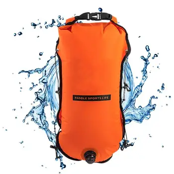 Буй для плавания с сухим мешком для хранения на рулоне 30 л, Износостойкий, с высокой видимостью, компактный, водонепроницаемый, легкий Буй для плавания