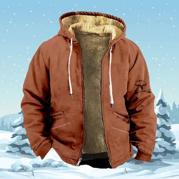 Винтажные мужские толстовки на молнии, повседневное зимнее пальто без логотипа, толстовка с длинным рукавом, повседневная куртка с капюшоном