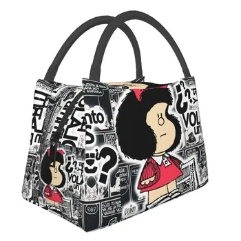 Винтажные Портативные Ланч-боксы Quino Comic Mafalda с водонепроницаемым Мультяшным кулером Mang Thermal Food Insulated Lunch Bag Pinic Container