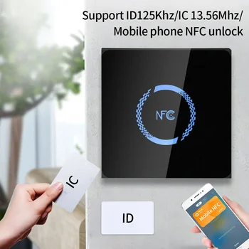 Водонепроницаемая Система Контроля Доступа к Двери 86*86 С Подсветкой Wiegand Slave Proximity RFID Card Reader RS485 ID IC Двухчастотный NFC