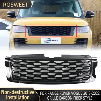 Высококачественная ABS Решетка Для Range Rover Vogue L405 2018 2019 2020 2021 2022 Гоночные Решетки Переднего Бампера Из Углеродного Волокна