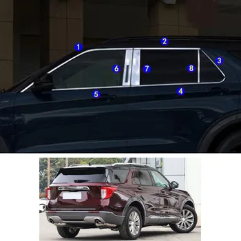 Для Ford Explorer U625 2020 2021 2022 Автомобильная наклейка, украшающая стойку окна, Средняя полоса, Отделка рамы, Капоты, Детали