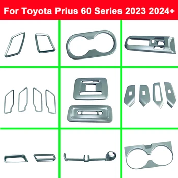 Для Toyota Prius 60 Серии 2023 2024 + АБС-Пластиковая Отделка Держателя Стакана Воды Центральной Консоли, Крышка Панели Переключения Передач, Рамка Воздуховыпуска