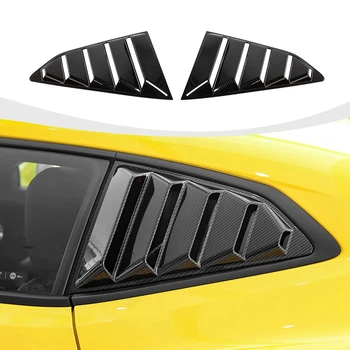 Жалюзи на боковые окна с рисунком из углеродного волокна для Chevrolet Camaro 2017-2023, Аксессуары для жалюзи из оконного стекла, ABS Углеродное волокно