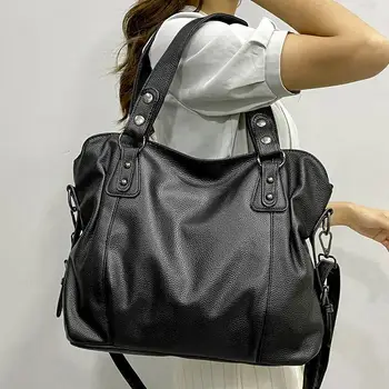 Женская сумка-хобо, сумки через плечо большой емкости, большая стильная сумка-тоут, женские сумки-мессенджеры из мягкой кожи, женская сумка для покупок