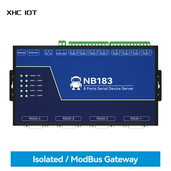 Изолированный 8-канальный последовательный сервер RS485/232/422 к RJ45 XHCIOT NB183 ModBus RTU к TCP Встроенный Сторожевой модуль MQTT/HTTP IOT