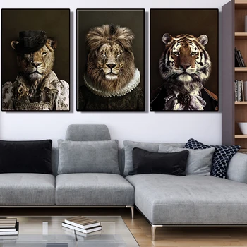 Картина на холсте для гостиной HD Тигр, Зебра, Леопард, Лев, плакат, современное настенное искусство, абстрактные животные, рисунок с принтом