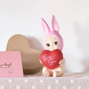 Коллекция Sonny Angel Master-Оригинальная фигурка Кролика в виде сердца, Милая кукла, Кавайная модель, подарок