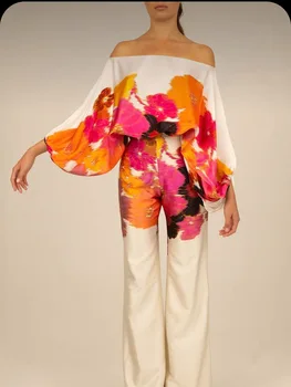 Комплект топа и широких брюк Ropa Dama Party for Lady Two, Комплект из 2 предметов, Африканская Женская Одежда в Африканском стиле Дашики, Модный Повседневный Костюм