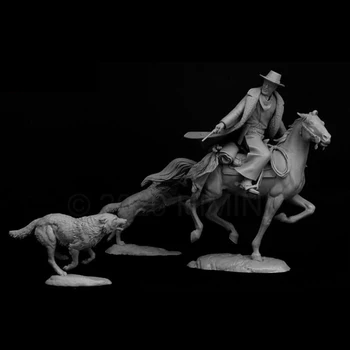 Комплекты миниатюрных моделей древнего человека-воина 1/24 с фигуркой лошади из смолы, неокрашенные