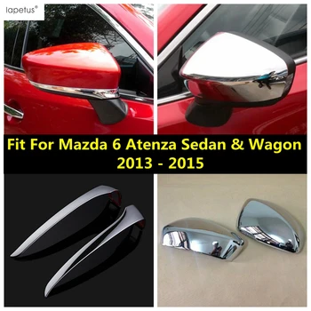 Крышка зеркала заднего вида, Декоративная планка в виде ракушки, Накладка для Mazda 6 Седан/Универсал 2013-2015, Хромированные аксессуары, Внешний комплект