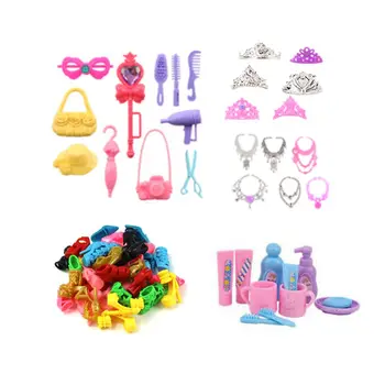 Кукольные принадлежности Kawaii 37 шт./лот, аксессуары для миниатюрного кукольного домика, Обувь, детские игрушки, наборы для ролевых игр для Барби, детская игра 