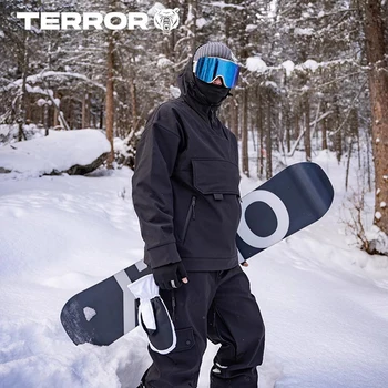 Лыжный костюм TERROR Soft Shell 3L, пары, мужские и женские модели, Сноуборд, зимний костюм, Ветрозащитный пуловер, куртка, Спорт На открытом воздухе, Зима