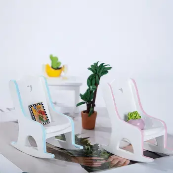 Модное имитационное украшение для стула, деревянное мини-кресло-качалка, кукольный домик, деревянная модель кресла-качалки