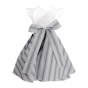 Модное платье NK1 шт., современный наряд, белая юбка для вечеринки с бантом, повседневная одежда для куклы Барби, аксессуары, кукольная одежда, игрушки 1/6 шт.