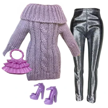 Модный свитер со штанами и сумкой, обувь, комплект одежды для куклы 1/6 BJD SD, аксессуары для переодевания в игровой домик