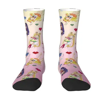 Мужские носки для экипажа Chibi Moon Sailors Girl унисекс с милым 3D принтом из японского аниме-манги
