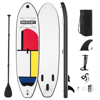 Надувная доска для серфинга со стоячим веслом с сумкой для переноски, надувная доска с нескользящей палубой, доска для серфинга длиной 3,2 м