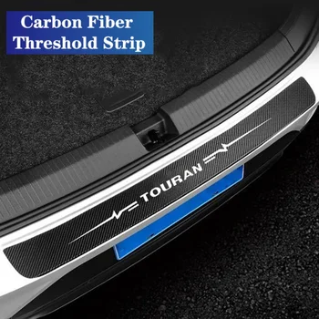 Наклейки на Порог Автомобиля с Логотипом VW Touran Из Углеродного Волокна Против Царапин Защитная Пластина Порога Двери Багажника Педаль Бампера Полосы