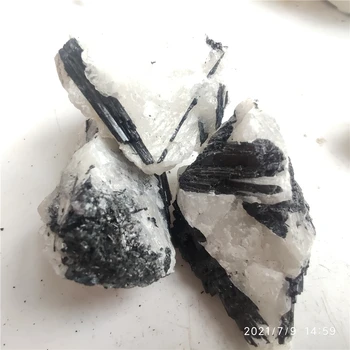 Натуральный кристалл, Черный Турмалин, кварцевый Симбиоз, образец минерала, Энергетический целебный камень, украшение для дома